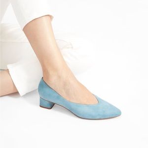 Blue Suede Everlane V-Heel